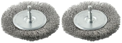 Opatiny 2-Pack Electric Joint Brush Replacement Wire Brush Set EFB 400 and EFB 401 Blister 100mm Stainless Steel Brush Pavement Patio and Driveway Cleaning
