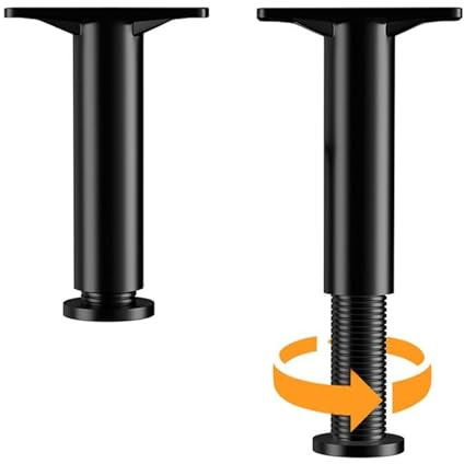 EFRJUWI Soporte telescópico Ajustable for viga de Cama, pie plástico Reforzado for Muebles, Patas for sofá, Soporte Carga Inferior, 2 uds para Gabinete Sofá Mesa(-B)