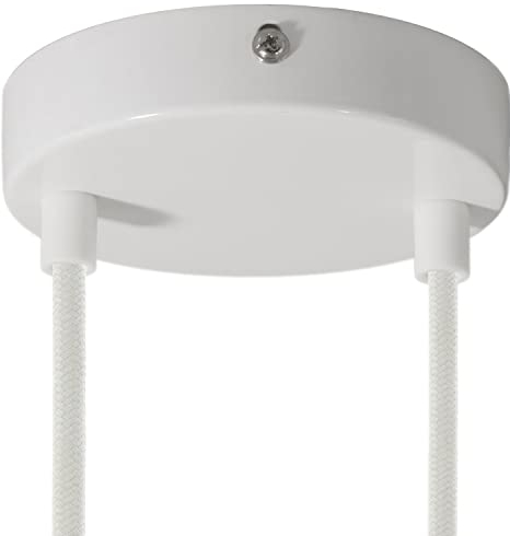 creative cables - Zylindrischer 2-Loch-Lampenbaldachin Kit aus Metall - Zylindrisch, Glänzend weiß