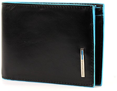 Piquadro Blue Square Portamonete con 4 Alloggiamenti per Carte di Credito, 12 cm, 0.43 litri, Nero