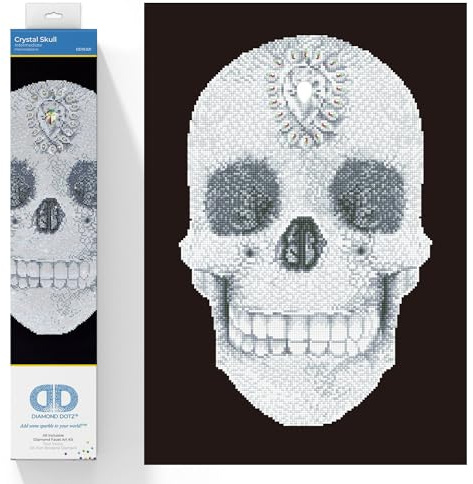 DIAMOND DOTZ 2524928 Original 5D Diamond Painting Set, Kristallschädel, DIY Diamant-Malerei-Kit mit runden Glitzersteinen für Erwachsene und Kinder ab 12 Jahren, Intermediate