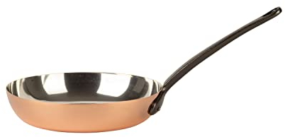 Cuisine Romefort | Kupferpfanne verzinnt mit Gusseisengriff Ø 24 cm | traditionelle Bratpfanne aus massivem Kupfer mit Zinnbeschichtung | Pfanne aus Frankreich (24 cm)