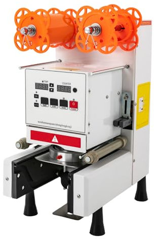 kangten Machine à sceller le thé au lait - Scelleuse automatique - 350 W - Pour polypropylène PE PET PS PVC et gobelets en papier (blanc), mil20240302001