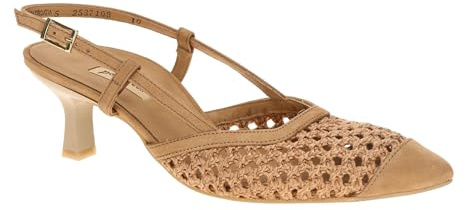 Paul Green peep-toes & slingpumps 6144-017, perforerad/flätad, brun, dam, BRUN, 38 EU