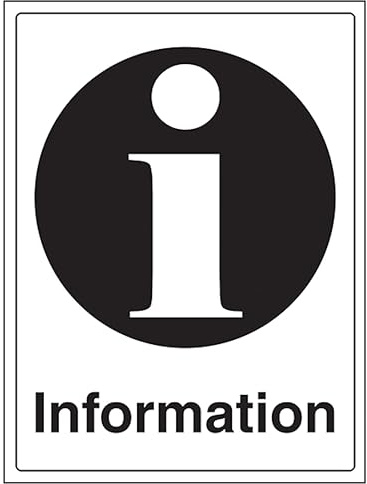 V Safety Information – Portrait Panneau de sécurité en aluminium composite 300 x 400 mm