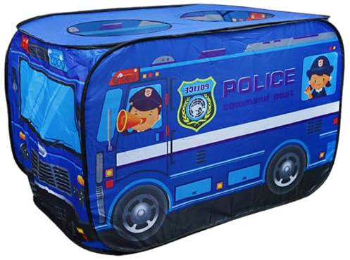 Jorzer Tente Pop-up pour Enfants, 44 x 26 x 30 Pouces, Tente de Voiture de Police Pliable en Tissu Oxford, Jeu Pop-up, Maison Jeu avec 3 Ouvertures pour Tout-Petits, garçons et Filles