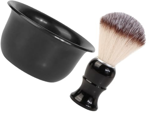 jojofuny Set la Rasatura Uomo Pennello in Abs e Ciotola per Schiuma, Accessori la Cura della Barba e Esperienza di Rasatura Confortevole