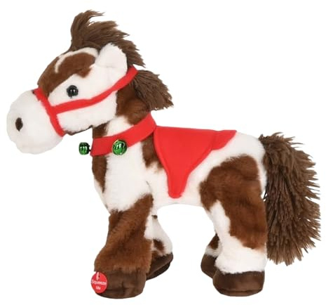 Cavallo Di Peluche Da Passeggio Elettrico, Cavallo Maculato Di Peluche Di Natale, Giocattolo Rilassante Interattivo Morbido E Realistico Per Appartamento Di Viaggio In Dormitorio Di Oltre 3 Anni