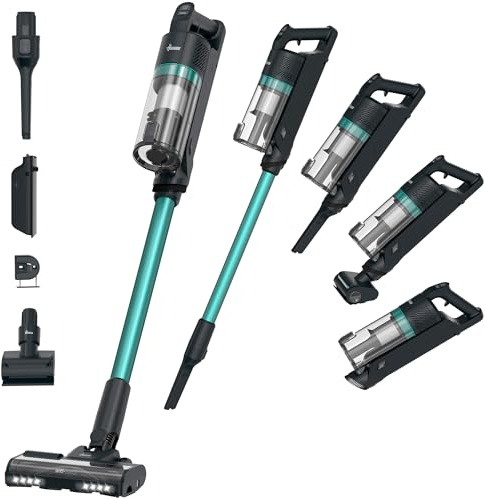 Hoover HF1 Max Cordless Vacuum Cleaner Anti Hair Wrap 200W, 50-min Runtime Rechargeable, 3 Speeds, Double Edge Cleaning, LED Headlight, HEPA Fliter, Crevice Tool & Motorised Pet Tool [HF1M10P]