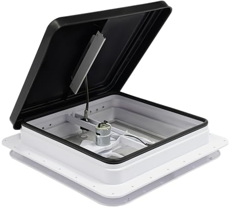 Ventana de techo de 42 x 42 cm para caravana, ventilador de techo con apertura de 14 x 14 pulgadas, ventana de ventilación para camiones/furgonetas