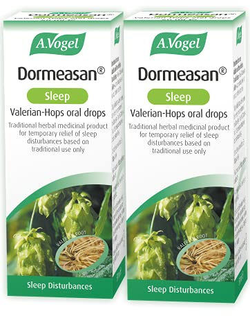 A.Vogel Dormeasan Sleep Valerian-Hops Oral Drops | Sleeping Aid | Extracts of Fresh Valerian Root | 116 Days Supply | (2 x 50ml)