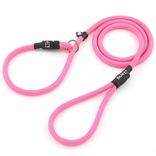 Bunty Rope Slip Lead for Dogs, Medium | Anti Pull Dog Lead, One-Size-Fits-All, Durable Woven Nylon, Ideal for All Dogs - No Pull Training Aid, No Collar Needed - 120cm, Pink
