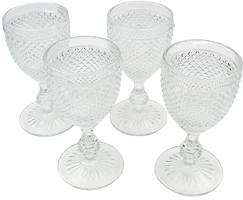 Vista Alegre Bicos Clear Red Wine Goblets, Set of 4