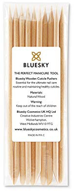 Bluesky Wooden Cuticle Pushers, Orange Wood Sticks, Double End Wooden Cuticle Pusher, Nail Art, Manicure Pedicure Tools, 11.5cm/4.5 inches (10 Pieces)