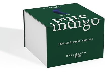 Real Earth - Índigo - 100% orgánica y natural - Tinte natural para el pelo - Barros para teñir el pelo - Coloración Natural - Cosmética ayurvédica - Vegana - Tinte Sin amoniacos - 250gr