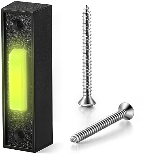 Lighted Doorbell Button, Garage Door Opener Switch with LED Light, 41A4166 Wall Mounted Push to Exit Ringer Button(Black,1 Piece)