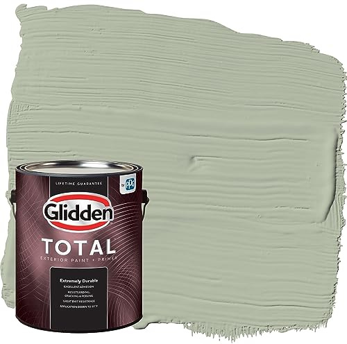 Glidden Total Exterior Paint & Primer All-in-One, Light Sage/Green, Semi-Gloss, 1 Gallon