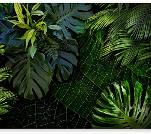 murando Fototapete Premium-Vlies tropische Blätter Monstera 350x256cm Foto Tapete Schlafzimmer Wohnzimmer Vliestapete XXL Wandtapete Motivtapeten Bildtapete 3d Effekt Wand Dekoration Flur Natur grün