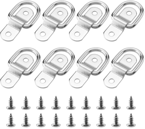 CHUEHKAK 8 Anelli di Ancoraggio da Parete a D in Ferro con 16 Viti, Anelli di Fissaggio, Anello di Montaggio, per Barche, rimorchi, Merci, Camion