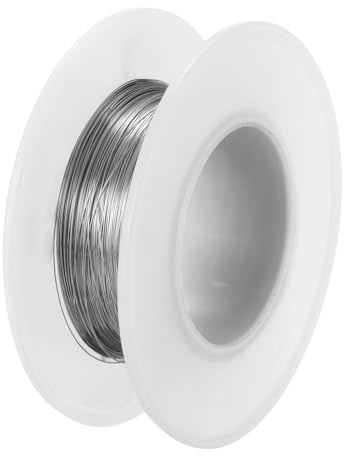 PATIKIL Filo in Acciaio Inossidabile 304, 328 Piedi 0,2 Mm 32 Calibro Filo Gioielli, Filo Creazioni Gioielli, Braccialetti, Perline, Artigianato Fai da Te, Argento