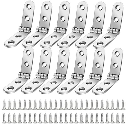 180 Grad Scharniere Klappbar, 12 Stück Klappscharnier, Klappenscharnier,Aufschraubscharnier Klappbar Aufschraubscharniere für Nähmaschine, Fenster, Klapptisch Schränke, Tisch Möbel, Schließfachtüren.