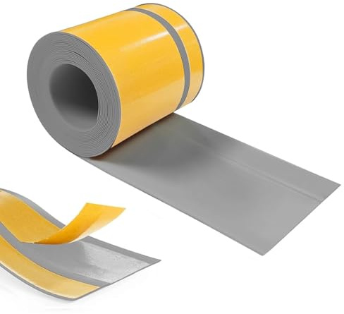 Hengrongshen Golvlist, självhäftande, PVC mjuk sockellist 50 mm x 20 mm x 24 m, flexibla lister, självhäftande, lämplig för kontor, arbetsrum, kök, badrum (grå)