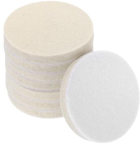 sourcing map 3-Inch Wool Felt Polishing Pad, Buffing Wheels Polish Pad, Flocking Hook & Loop Back for Random Orbital Sander 8Pcs