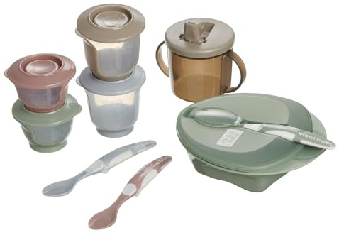 Vital Baby Nourish Komplettes Baby-Entwöhnungs-Set, ab 6 Monaten, 10 Stück, essentielle Entwöhnungswerkzeuge, EarthSmart biologisch abbaubar, BPA-frei, sicher und umweltfreundlich für erste Feststoffe
