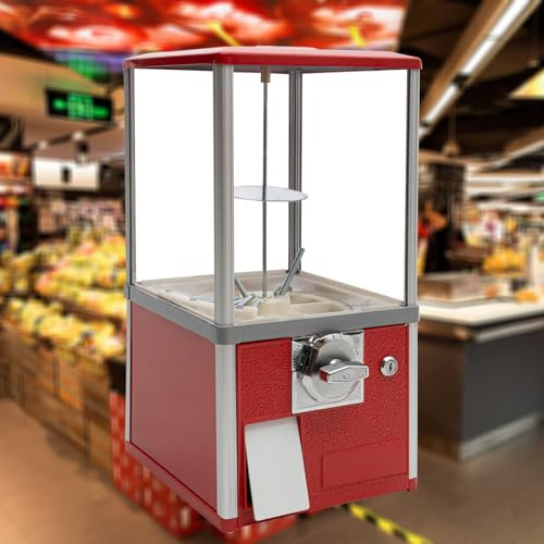 Machine à chewing-gum, machine à chewing-gum à bonbons, petit distributeur automatique, machines à bonbons vintage, machine à prix pour appareils de 4,5 à 5,5 cm de large, pour la maison(Red,1 EUR/Two