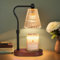 Loowoko Lampada scaldabagno, candela calda con timer e dimmer, regolabile in altezza, con 2 lampadine, lampada per candele profumate in vetro, decorazione, marrone