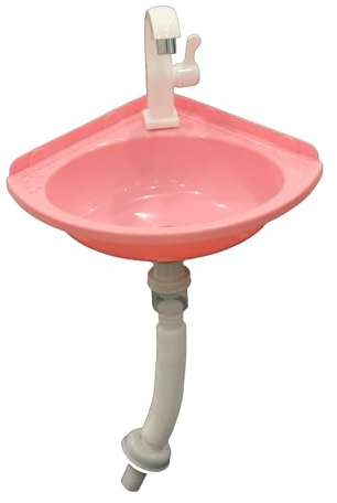 Wall Mounted Plastic Triangle Sink - Compact No Drill Mini Basin for RV, Camper, Home Use - Multifunctional Portable Single Bowl Corner Washbasin