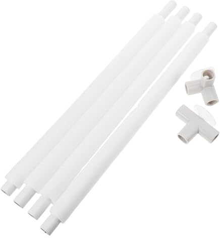 Toyvian Barres de Connexion pour Parc Bébé en Acier Inoxydable Recouvertes de Mousse Tiges de Remplacement 58 CM Ensemble 6 Pièces avec Connecteurs T et Triangle Accessoires Sécurité