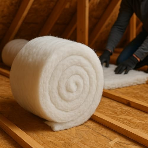 Green Loft 4m Loft Insulation Roll 570mm x 110mm - Non-Itch Polyester Thermal Insulation for Attics, Roofs & Walls - Moisture & Mould Resistant DIY Insulation (2.26m² Coverage)