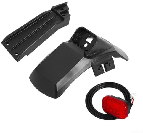 Kit trasero de scooter eléctrico Kukirin G2 Pro 2024 con soporte de luz trasera, montaje de guardabarros de plástico negro para protección contra salpicaduras y cubierta de rueda trasera (C)