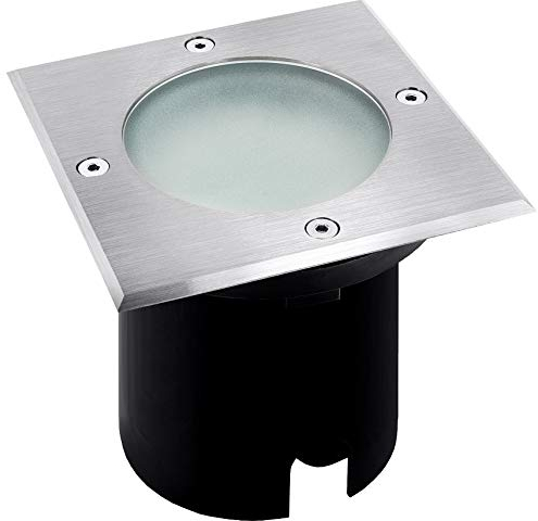 SSC-LUXon MADON Boden Einbauleuchte LED IP67 - trittfest & befahrbar - Bodenstrahler eckig inkl. 5W LED GU10 neutralweiß 230V dimmbar