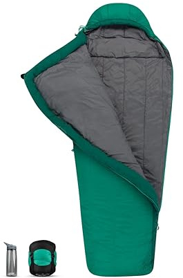 Sea to Summit - Traverse Kunstfaserschlafsack - Mumienschlafsack - WaveLoft + Thermolite-Isolierung - 2,5 Jahreszeiten - Zip Coupling - Wandern - Green