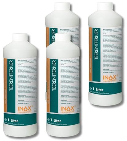 INOX® Détachant pour goudron, 4 x 1L - Nettoyant pour Voiture, Camping-Car et Caravane