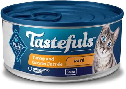 Blue Buffalo Tastefuls Turkey & Chicken Paté Wet Cat Food, 5.5 oz, 24 ct