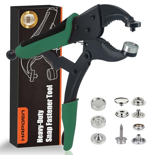 Pinza Per Bottoni Automatici A Pressione Include 40 Set Di Bottoni A Pressione Metallo Da 15 Mm Per Riparazione Di Coperture Di Barche, Tela, Cucito, Teloni (arancione) (verde)