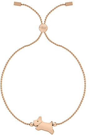 Radley Ladies 18ct Rose Gold Plated Twist Chain Jumping Dog Friendship Bracelet RYJ3162S