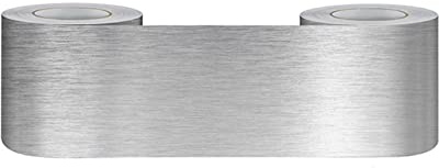 VisitRyl Bordure de papier peint Frise Murale Adhesive Bordure Papier Peint Frise Autocollante pour Cuisine, Salle de Bains, Plafond, Salon, Chambre Décoration Murale argent brossé 15cm X 500cm