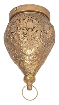 Qazqa Oriental Lámpara de techo oriental dorada 19 cm - Mowgli Acero Redonda Adecuado para LED Max. 1 x 40 Watt