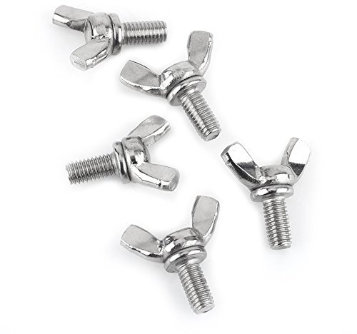 Wing Screw, 5PCS 8 Types M5 Butterfly Wing Nuts Assortment Kit, 304 Stainless Steel Wing Butterfly Screws Bolts Wingbolt Machine, Wing Nuts (M5*12mm)