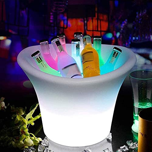 Secchiello per Ghiaccio,LED, Vasche e Secchi per Bevande per Feste, Refrigeratore per Bevande per Feste per Champagne, Raffreddatore per Bevande per Bottiglie di Birra Bar Discoteca/Multicol