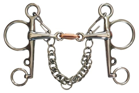 EQI Pelham-Bit aus Edelstahl mit Kupfer-Rutschenmitte, 125 mm Öffnung