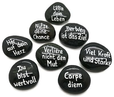 Andys Steinwelt® 1 Glücksstein ca. 5 cm mit Spruch oder Name personalisierbar, kleine Geschenke, Glücksbringer Tischdeko, bemalte Steine, Handschmeichler, Mitbringsel, Geburtstag, Hochzeit, 902