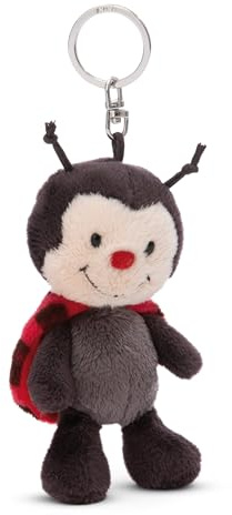 NICI 49866 Schlüsselanhänger Marienkäfer 10cm schwarz-Nachhaltiger Begleiter Kuscheltieranhänger mit Schlüsselring für Schlüsselband, Schlüsselbund & Schlüsselhalter