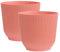 Olly & Rose Oxford Blumentopf Übertopf Kunststoff - 2 Stück - Innen- und Außenblumentöpfe für Garten und Haus - Gehärtetes Harz Pflanztöpfe (Rosa, 18 cm)
