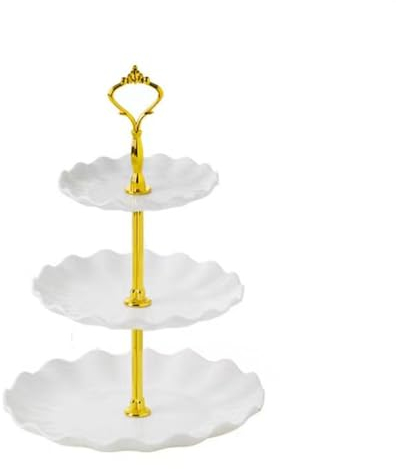 Wagoodter Présentoir à Cupcakes à 3 étages, Présentoir à gâteaux, Présentoir à gâteaux à 3 étages, Présentoir à Desserts Réutilisable pour Mariage, Anniversaire, décoration de Tea Party (Blanc)