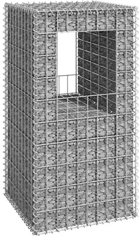 Baziroo Gabion en fer, 50 x 50 x 100 cm, argenté, pour mur de gabion, grille de gabion, brise-vue, pour murs de soutien, clôture, patrimoine en pierre